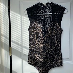 Fashion Nova Black Lace Bodysuit